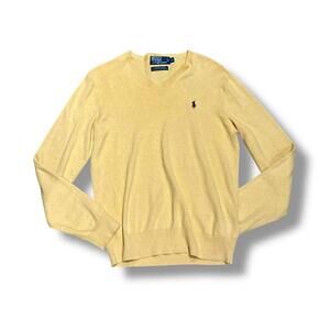 Vintage Yellow Ralph Lauren Mini V-Neck Sweater